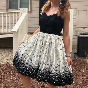 50’s style black and white music note dress